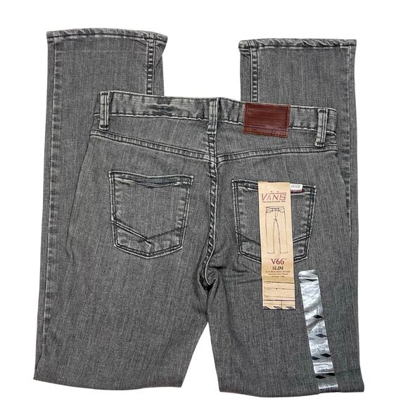 Vans Off The Wall Jeans Custom Made For You V66 Slim Fit 26x27 Gray Low Rise New - Picture 3 of 11
